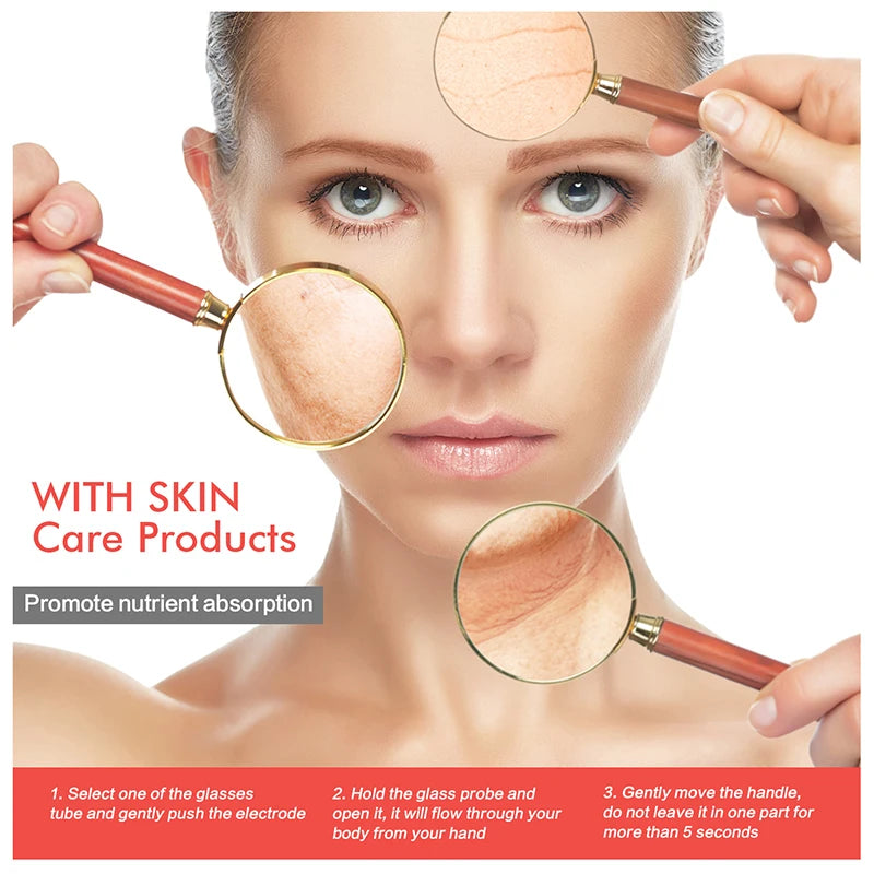 Professional 4-in-1 High-Frequency Wand – Advanced Hair Growth & Skin Rejuvenation Therapy Device