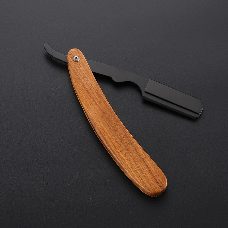 Disposable Blade Barber Shaving Knife with Wooden Handle