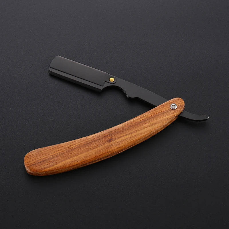 Disposable Blade Barber Shaving Knife with Wooden Handle