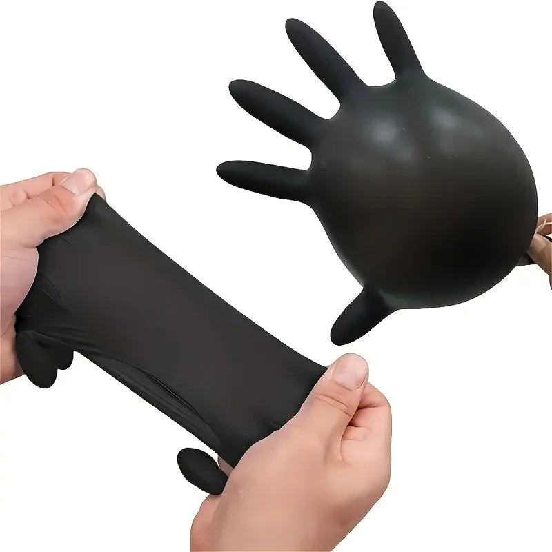 Black Nitrile Disposable Gloves – Professional-Grade Gloves for Salons and Barbers (100/50/20 PCS)