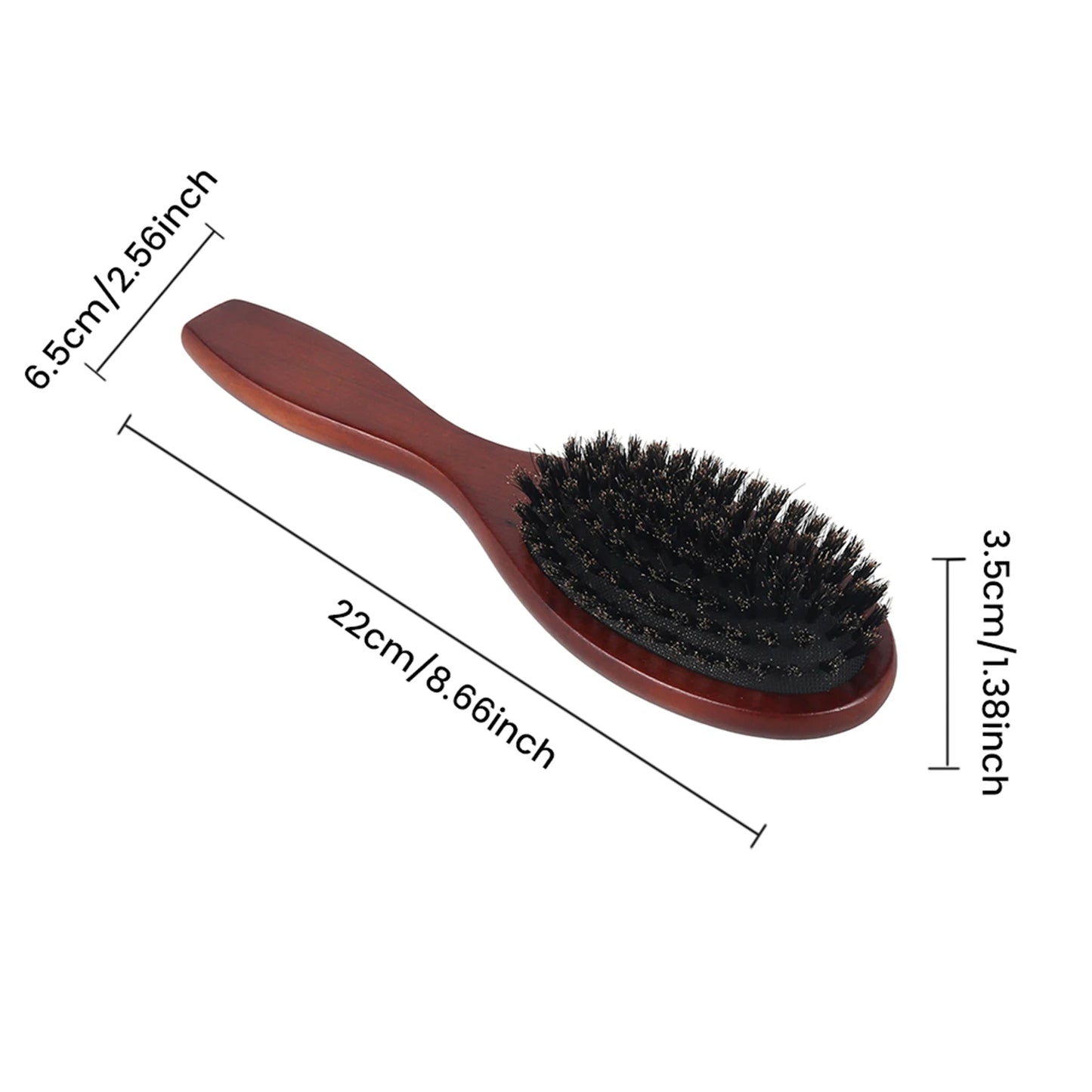 Boar Bristle Hair Brush with Wooden Handle