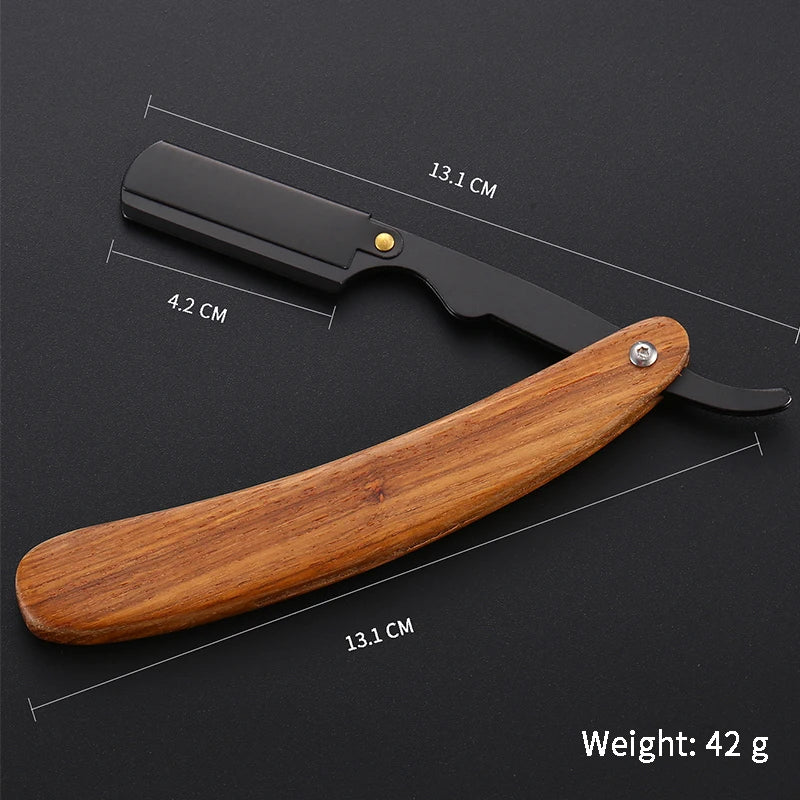 Disposable Blade Barber Shaving Knife with Wooden Handle