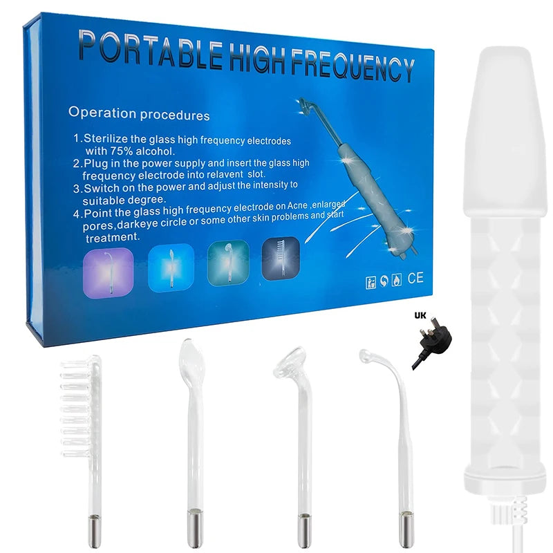 Professional 4-in-1 High-Frequency Wand – Advanced Hair Growth & Skin Rejuvenation Therapy Device