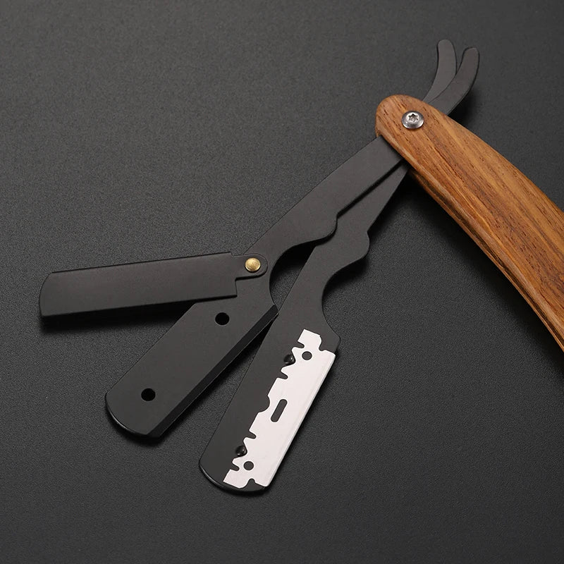 Disposable Blade Barber Shaving Knife with Wooden Handle