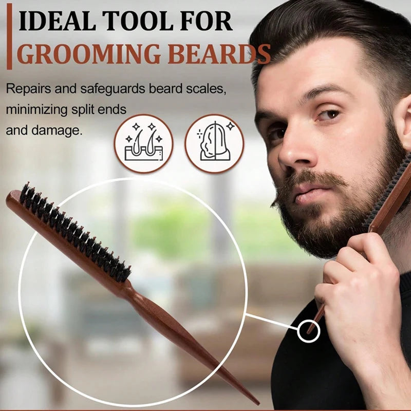 2-Piece Anti-Frizz Hairbrush Set – Wooden Handle Scalp Massage for All Hair Types